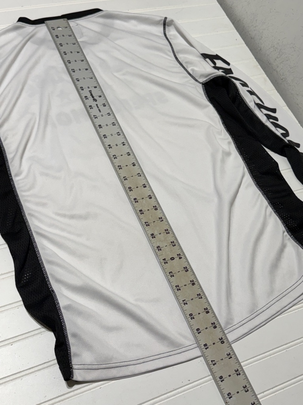 Fasthouse Speed Shop Men’s Long Sleeve Performance Jersey - White/Black - Picture 7 of 7